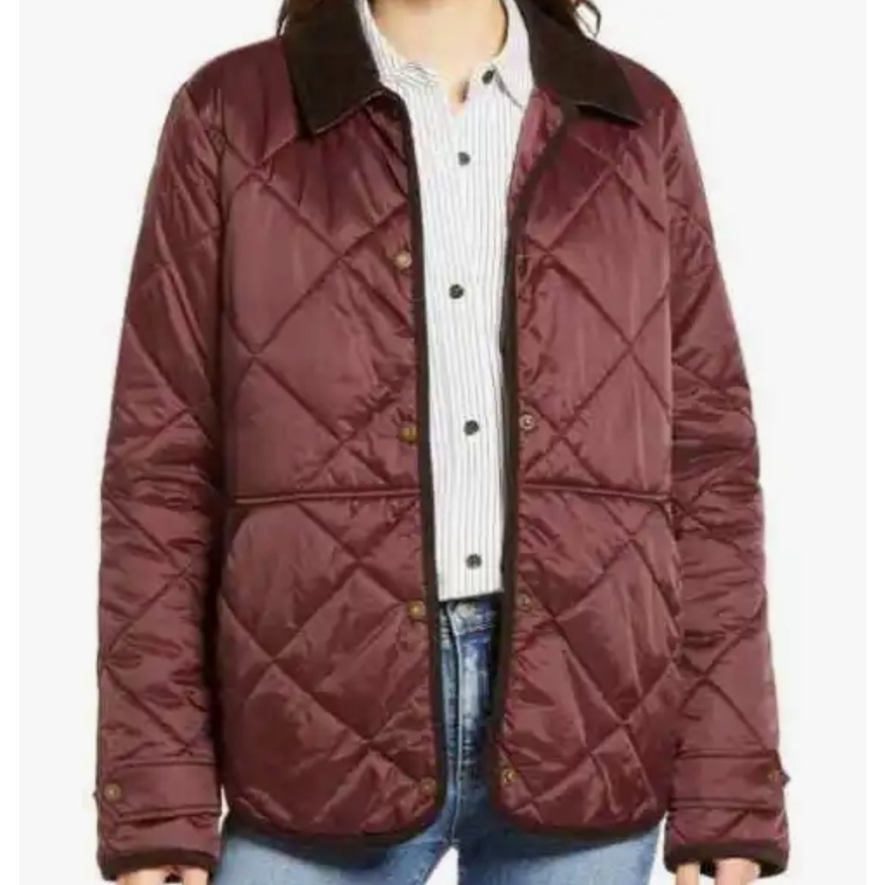 Barbour Doncaster Quilted Jacket Blackberry Maroon Size 14 - worn a few times